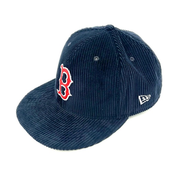 New Era Navy Boston Red Sox Throwback Corduroy 59FIFTY Fitted Hat Size 8 - Picture 2 of 11